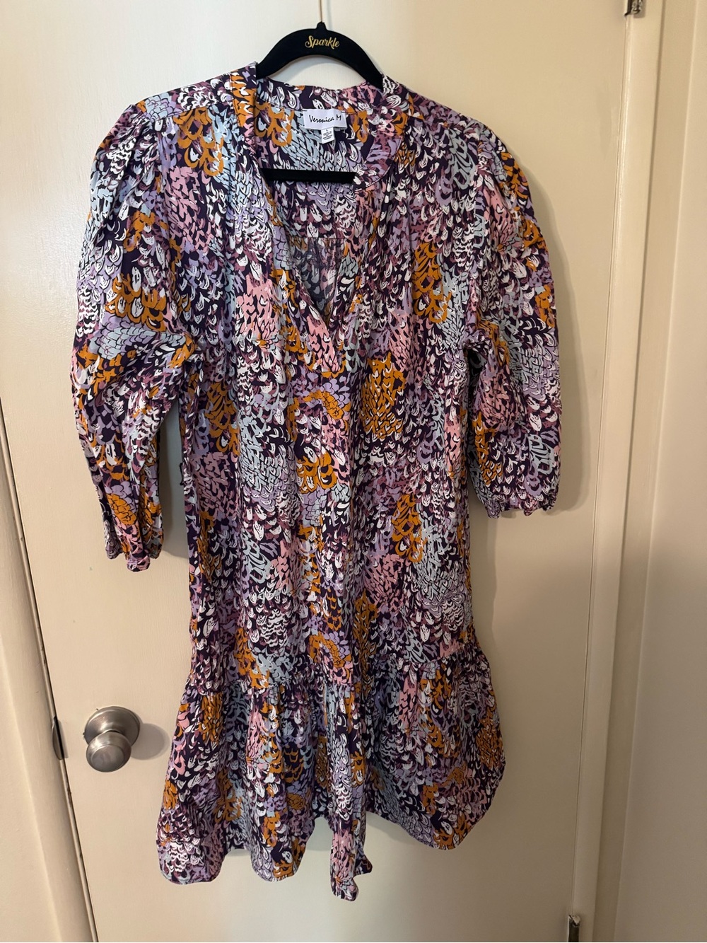 Veronica M Floral Print Midi Dress in Purple, Pink & Mustard